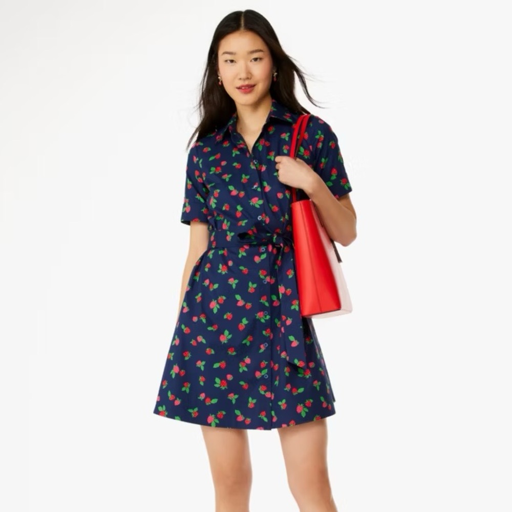 🆕 Kate Spade tossed strawberry shirtdress